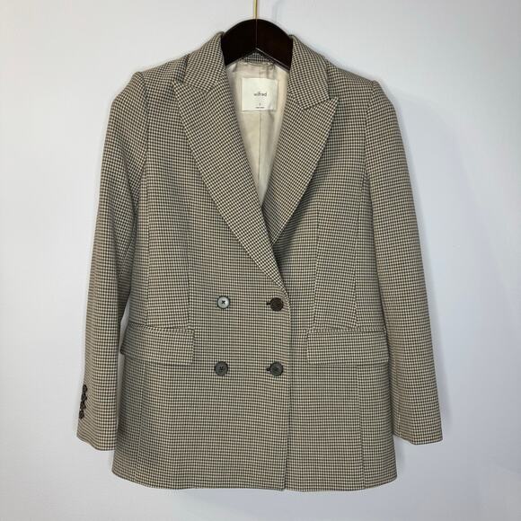 Aritzia Jackets & Blazers - Aritzia Wilfred Plaid Grey Double Breasted Blazer Jacket Academia Sz 0